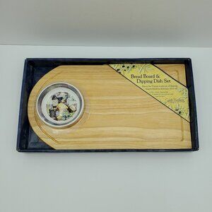 Santa Barbara Bread Board & Dipping Dish Hardwood Cutting Board and Dip Bowl
